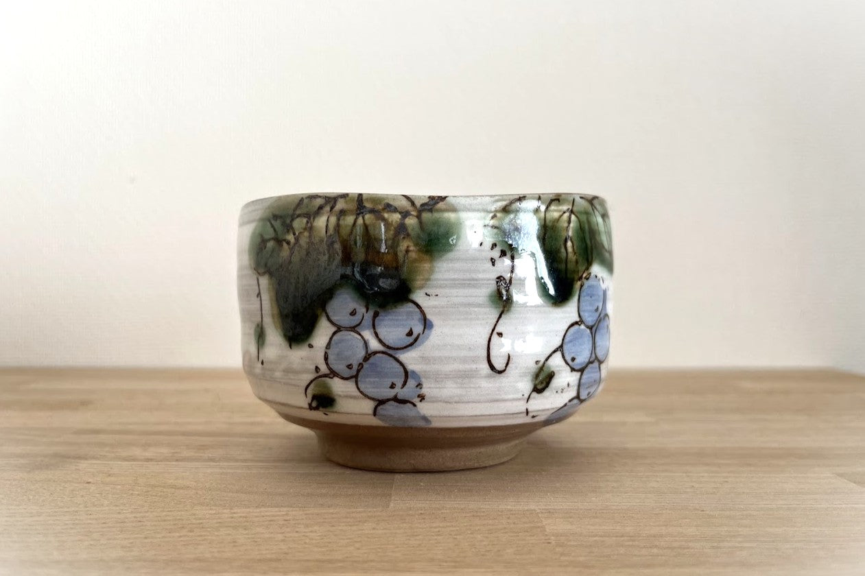25 美濃焼 抹茶茶碗【ぶどう】